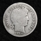 1908-S Silver Barber Dime GOOD FREE SHIPPING