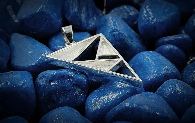 Triangle Pendant 24x30mm 925 Sterling Silver Blank Bezel for Resin& Ash Keepsake - Image 3 of 4