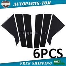 6x Glossy Black Pillar Posts Set Door Trim Cover For 2014-2020 Chevy Impala