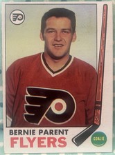 BERNIE PARENT 1969-70 Topps Hockey NO Stamp Philadelphia Flyers Goalie