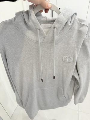 クリスチャンディオール パーカー Sサイズ グレー CDロゴ Christian Dior CD Icon Hoodie Embroidered Logo Hooded Sweatshirt L