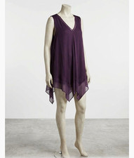 Simply Vera Vera Wang Women’s XL Purple Sleeveless V-Neck Chiffon Tunic Blouse