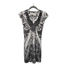 Apt. 9 Black White Beaded Print Dress Size XS