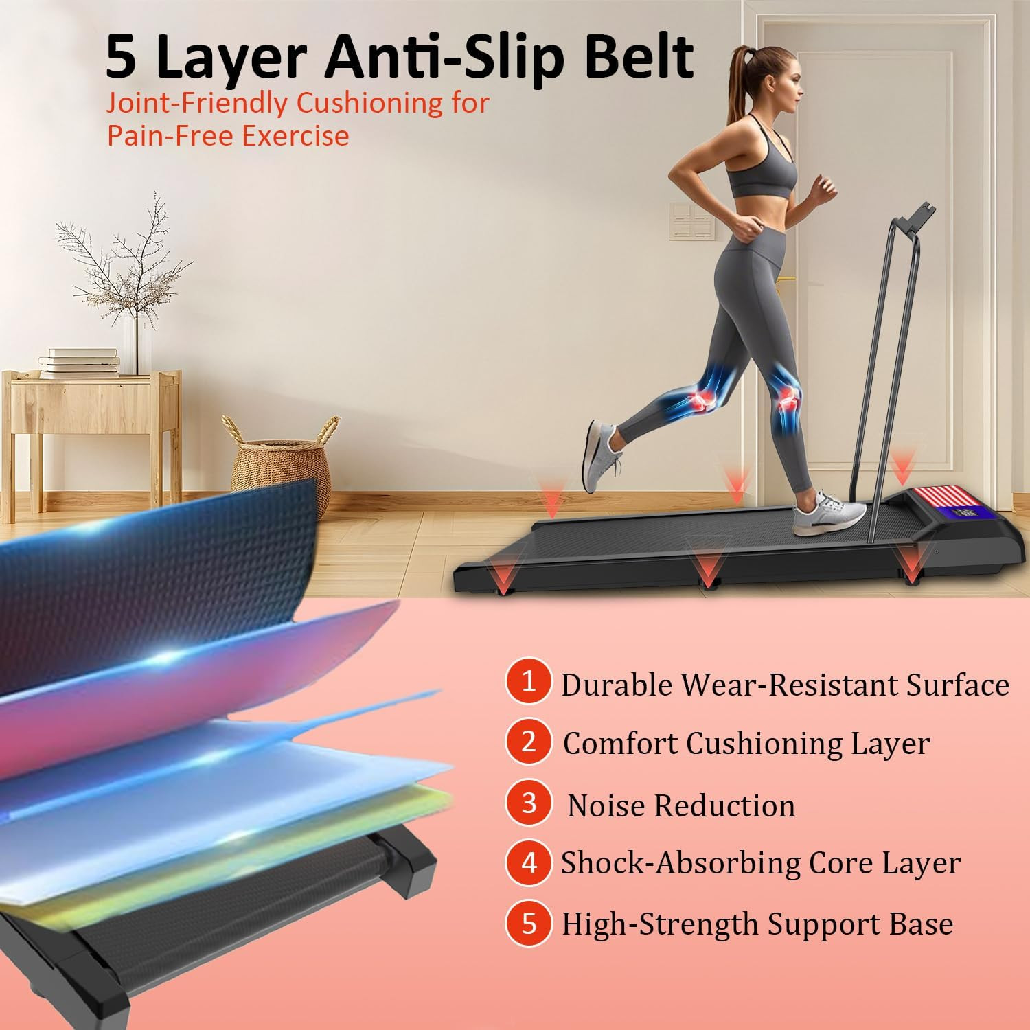 Walking Pad Treadmill with Incline - under Desk Treadmill, Small Walking Pad wit