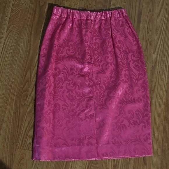 Donna Morgan Vintage Hot Pink Fuschia 2- Piece Blazer Skirt Set Size 6 Retro 80s - Image 3 of 4