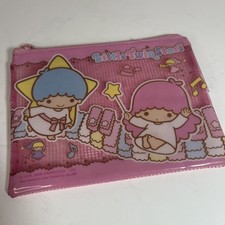 Vintage 2008 Sanrio Little Twin Stars vinyl Mesh Zipper Pouch