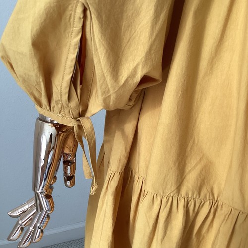 Ciao Lucia Torre Chic Cotton Mustard Yellow Long Sleeve Dress SZ XS - Picture 5 of 8