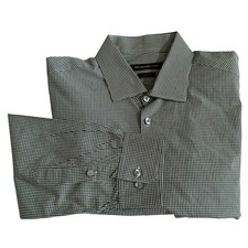 John Varvatos Men's Size 16.5 34/35 Slim Fit Button Up Long Sleeve Check Shirt