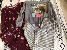 2 Pairs Girls Size 10 Justice Pajamas Pants And Long Sleeve