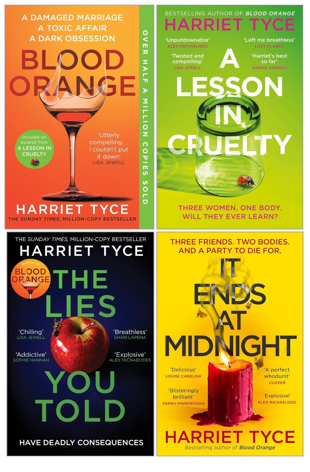 Harriet Tyce Collection 4 Books Set (A Lesson in Cruelty, Blood Orange, The Lies