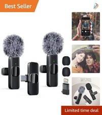 Professional Wireless Lapel Mic Set for Podcasting Vlogging - Noise Canceling