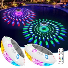 Floating Pool Lights w/Remote, 6.5" Upper Lower Dynamic LED Color Changing