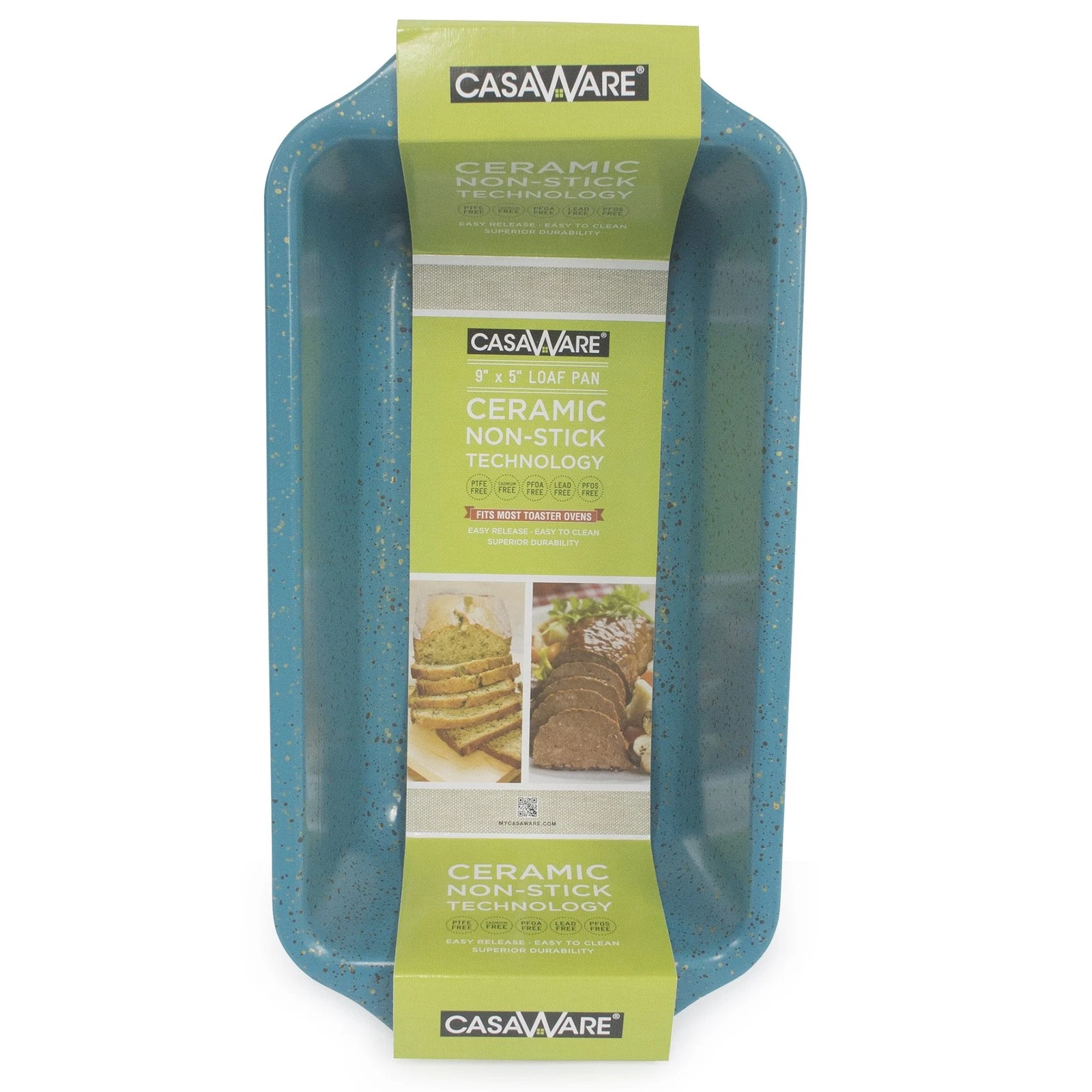 Loaf Pan 9 x 5-Inch Ceramic Coated Non-Stick, Blue Granite, standard