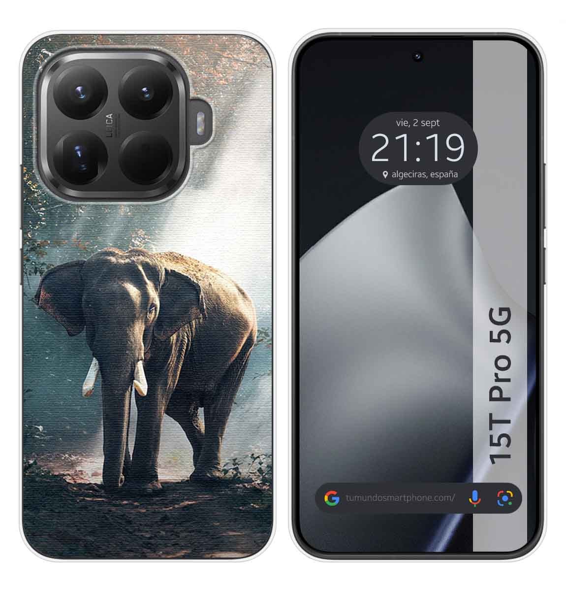 Custodia In Silicone Per Xiaomi 15T Pro 5G Design Elefante Disegni