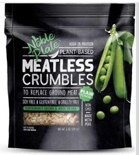 Noble Plate Meatless Crumbles Plant Based Meat Substitute 3 Pack Exp 3/27 New