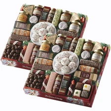 The Swiss Colony 27 Favorites Gift Set 2 Red Boxes Meats Cheeses Sweets Xmas