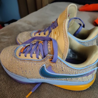Nike Boys LeBron 20  Size 7Y Shoes Gold Basketball Sneakers Pink Diamond Collect