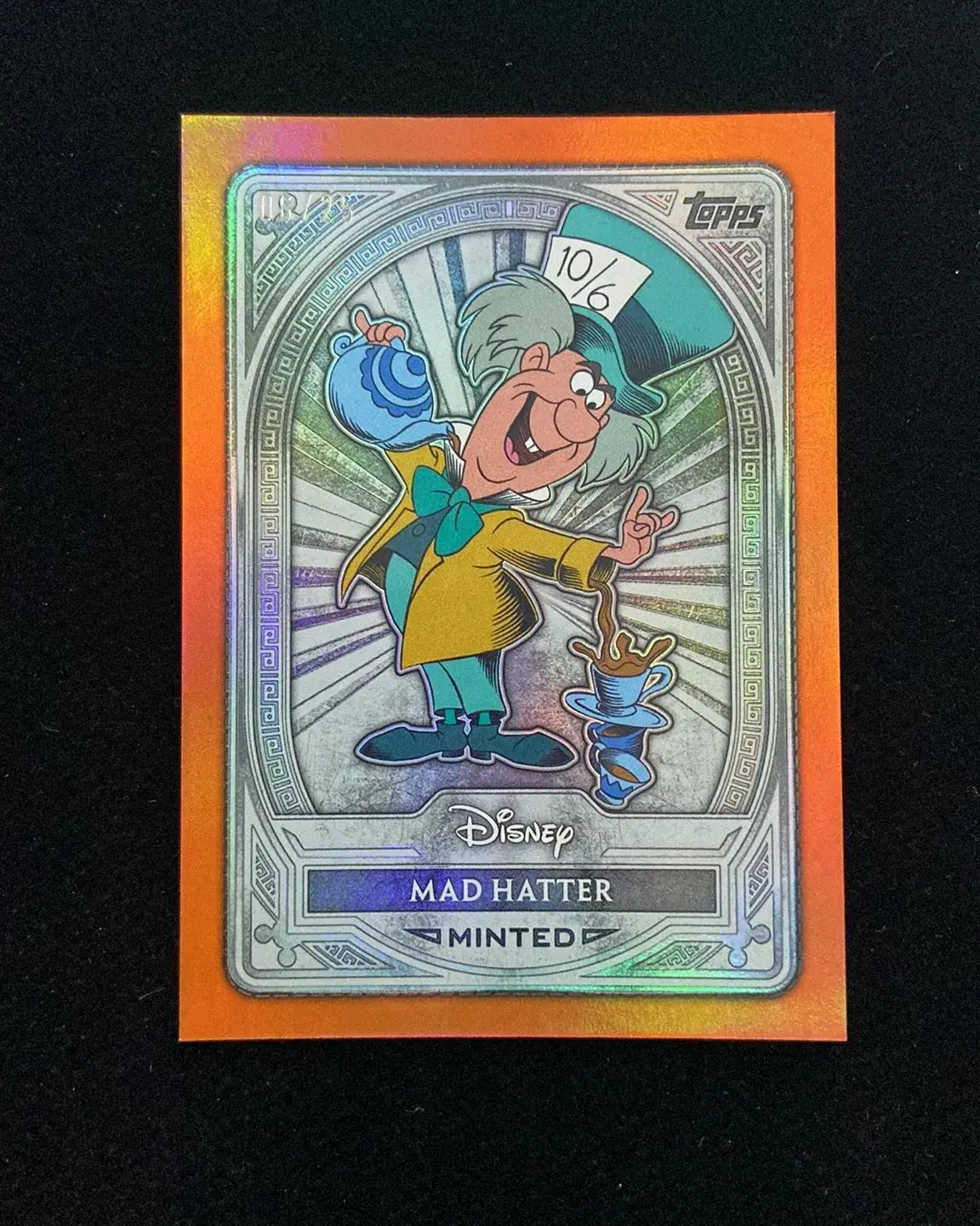 2025 Topps Disney Silver Mint Orange Foil #63 Mad Hatter 6/25 OC53
