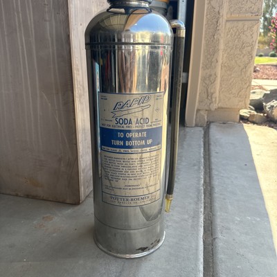 Vintage Stainless Rapid PR-100P 1960 s Soda-Acid Fire Extinguisher