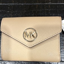 Michael Kors Beige Bifold Snap-Flap Wallet ID...