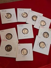 Lot de 10 dimes au mercure - années 1940 !