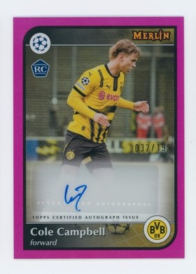 2024-25 Cole Campbell Topps Merlin Chrome Pink Autographed Rookie Card 32/199
