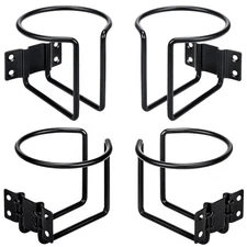 4Pcs Black Stainless Steel Boat Ring Cup Holder Outdoor Wooden Swing 3 in