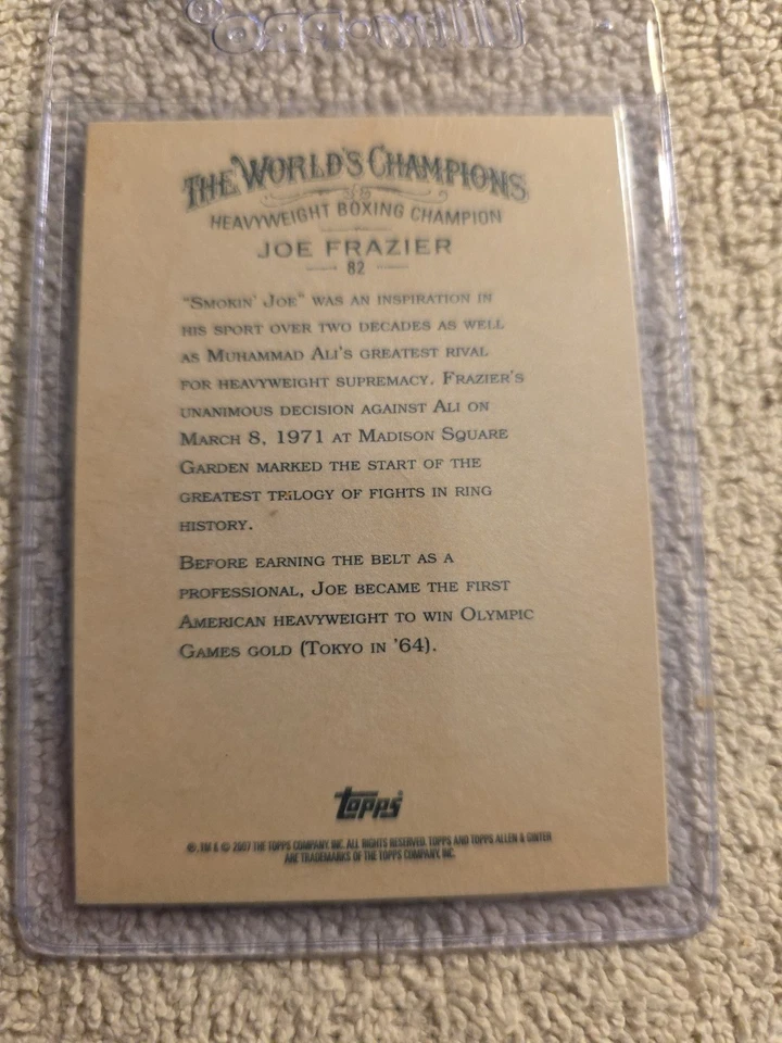 JOE FRAZIER NICE 2007 Topps Allen & Ginter #82 Signed On Card Autographed Smokin - Image 2 of 2