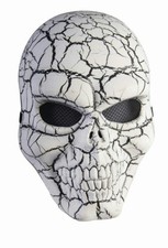 White and Black Cracked Skull Adult Face Mask