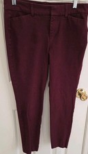 Old Navy Pixie High Rise Ankle Pants Womens Size 6P Burgundy Skinny Pockets Used