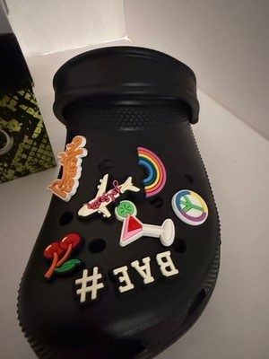 Cape Robbin Black Clog Slides w/ Charms Size 7   Casual Comfort Slip On