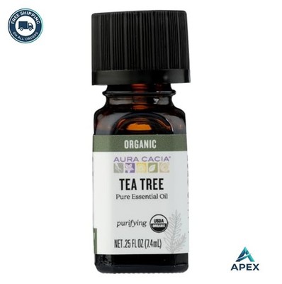 Organic Tea Tree Essential Oil 0.25 fl oz Pure Cleansing Aromatherapy Skincare