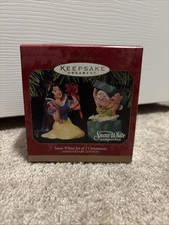 Hallmark Keepsake Disney Snow White Seven Dwarfs Dopey Set Of 2 Ornaments