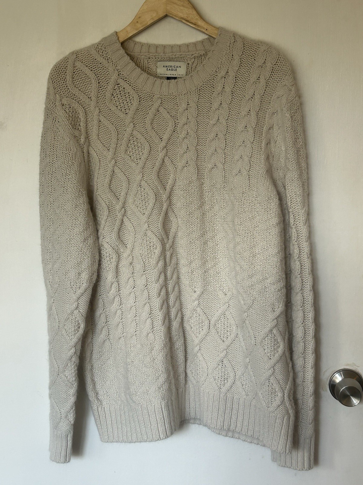 Men’s American Eagle Cream Patchwork Fisherman’s … - image 1