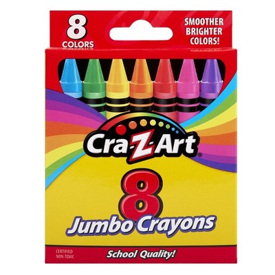 8ct Jumbo Crayons for Children Back to School Essential for Ages 3 and 8 Count