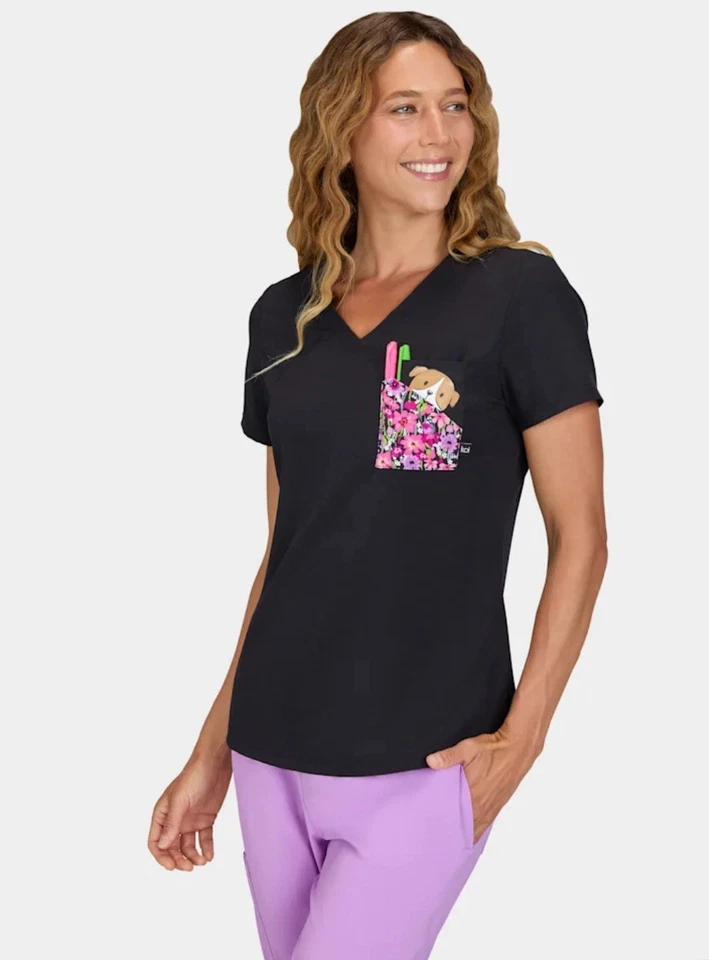 Blusa Médica Koi Happy Mujer Nixie Colocación Negra Talla Pequeña 2 PACK NUEVA CON ETIQUETAS Foto 3 de 4