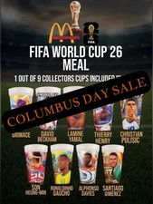 2026 McDonald's FIFA World Cup Adult Happy Meal Cups Singles 50% OFF 4 OR MORE