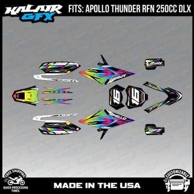 Graphics Kit for Apollo RFZ Thunder 250 (All) Guard Series-RAINBOW