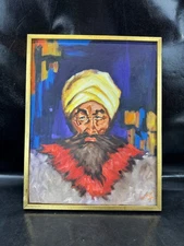 Vtg Leon Franks Thyamis Tribute Portrait Painting On Canvas By Rodriguez 1968