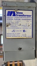Acme Power Transformer T-2-53009-S 0.75 KVA 240/480Pri / 120/240Sec Single Phase
