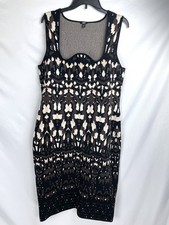 Express Dress Women XL Body Contour Black Brown Sleeveless Dress Bodycon Sweater