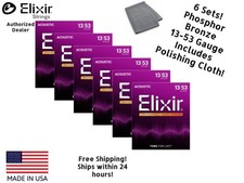 *6 SETS ELIXIR 16182 ACOUSTIC GUITAR STRINGS ...