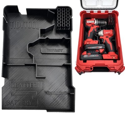 Milwaukee M18 Bohrschrauber Organizer Einsatz   Packout Compact 3D Druck
