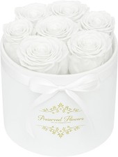 7 Forever Flowers in a Luxury Suede Box, Preserved Roses Birthday Gifts for Wome
