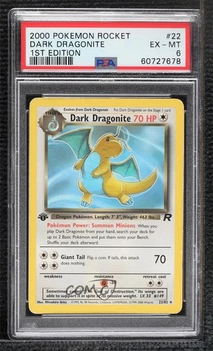 Dark Dragonite 1st Ed. Pokemon Team Rocket PSA 6 2000