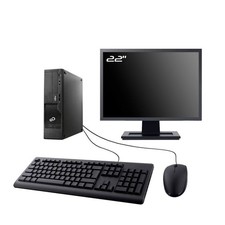 PC Fujitsu E510 E85+ SFF Ecran 22" Intel I5-2400 RAM 8Go SSD 250Go Wifi W11