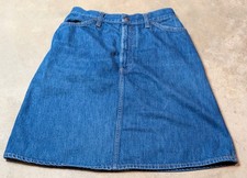 Vintage Levis Skirt Womens 11 Blue Denim Jean Orange Tab 1970s 70s USA