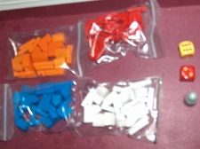 Settlers of Catan Cities Settlements Roads  - 4 sets for 4 players Dice robber