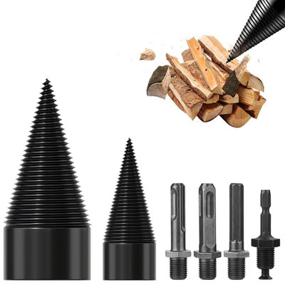 6Pcs Wood Splitter Drill Bits Set, 45Mm+32Mm Heavy Duty Log Splitters with 4 Dri