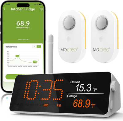 Wifi Remote Thermometer Freezer Alarm, 1/3 Mile Long Range, IP66 Waterproof, App
